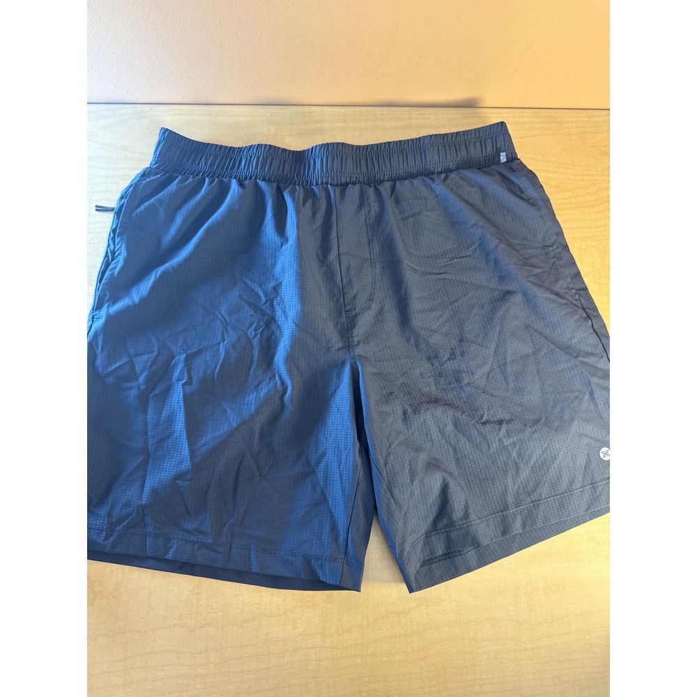 RBX Mens Active Shorts Navy Blue Grid Athletic Gym Training Running Size Medium